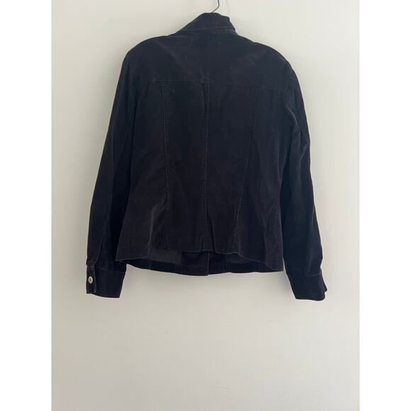 Vintage Rafaella Button Down Velvet Jacket Black Size 10 JL - Picture 5 of 5